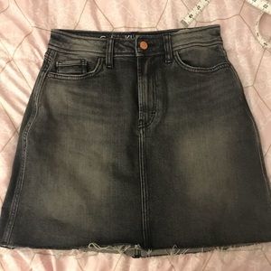 Black denim skirt